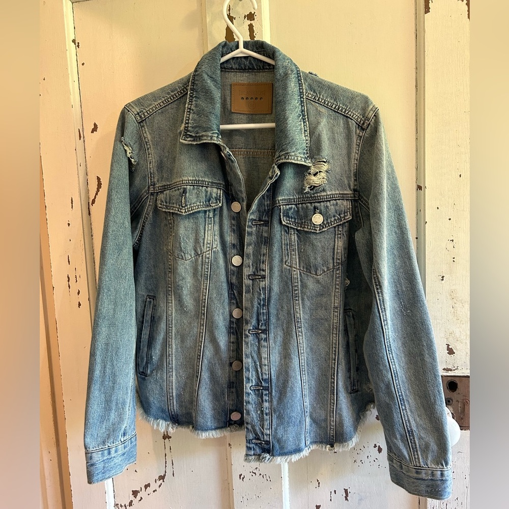 BLANK NYC distressed denim jacket